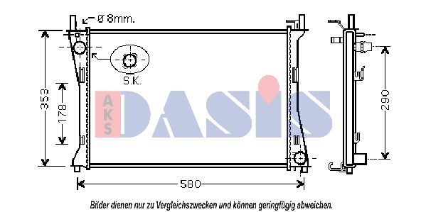 AKS DASIS Jäähdytin,moottorin jäähdytys 090076N